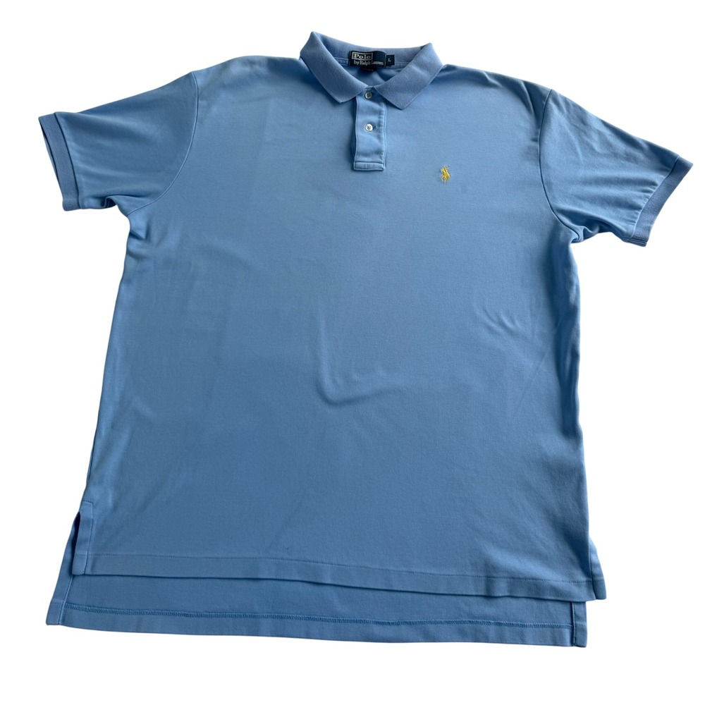 Vintage Polo Ralph Lauren Sky Blue Polo Shirt Mens Size L